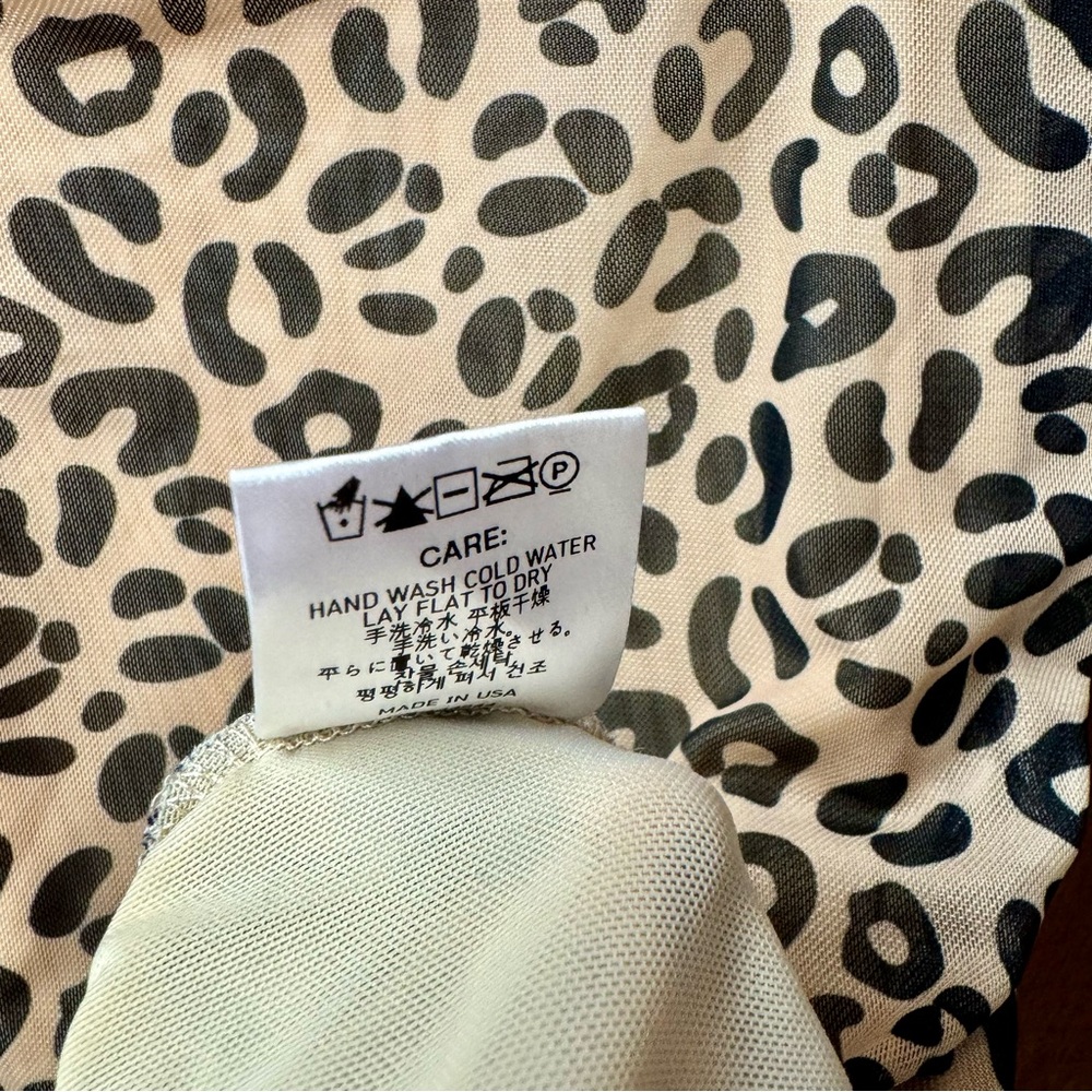 Sandy Liang Lily Leopard Print Sleeveless Ruched Mini Dress Bodycon 6 - Picture 9 of 15